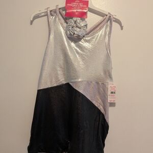Justice Silver and Black Kids Dance Costume